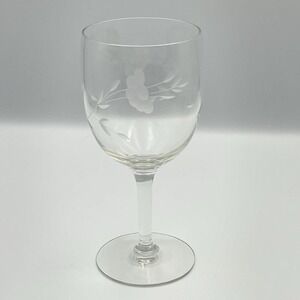 Princess House Heritage Pattern Bordeaux Wine Glass Water Goblet Footed 7"